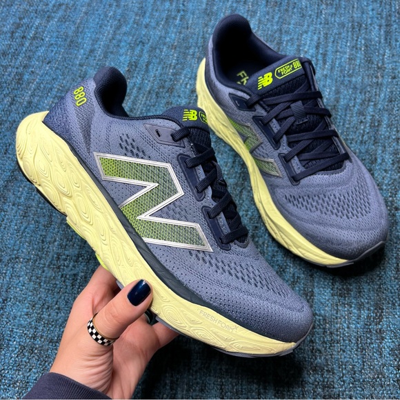 New Balance 880v14 Running Shoes in Arctic Grey Limelight Navy